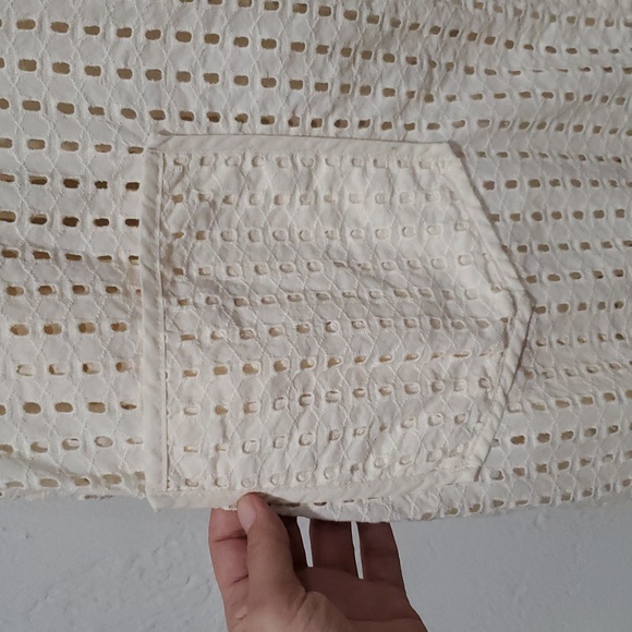 Anthropologie Eyelet Long Cream Swim Cover-Up - Picture 6 of 12